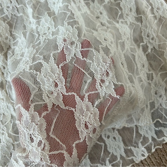 Zara TRF Ivory White Lace Sheer Midi Dress - Picture 3 of 5